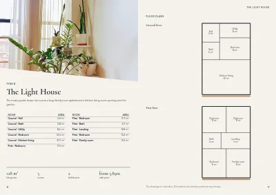 Seiten 16–17 von Sales brochure for new terraced houses – 32 pages