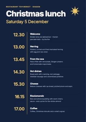 Christmas lunch — running order and menu