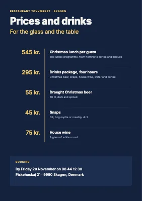Page 2 of Christmas lunch — running order and menu