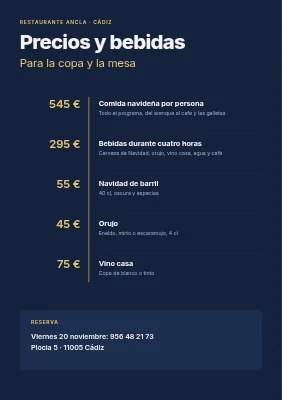 Página 2 de Comida de Navidad — orden de actos y menú