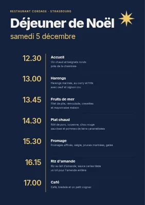 Page 1 de Déjeuner de Noël — déroulé et menu