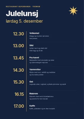 Julelunsj — programrekkefølge og meny