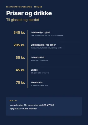 Side 2 av Julelunsj — programrekkefølge og meny