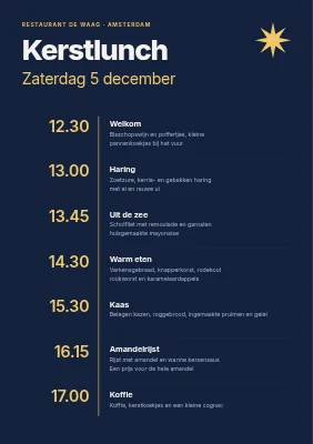 Pagina 1 van Kerstlunch — draaiboek en menu