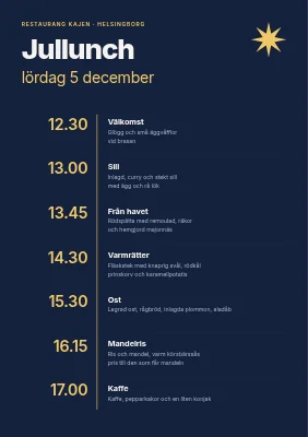 Sida 1 av Julbord — körschema och meny
