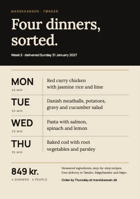 Meal kit — dinners of the week