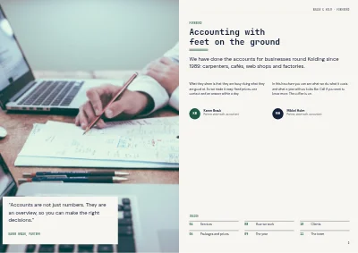 Seiten 2–3 von Services brochure for an accountancy firm – 12 pages