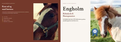 Omslag af Brochure for rideskole og hestepension – 12 sider