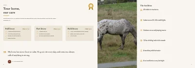 Pages 8–9 of Brochure for a riding school and livery – 12 pages