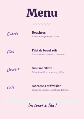 Page 2 de Menu de confirmation — polaroïds pastel