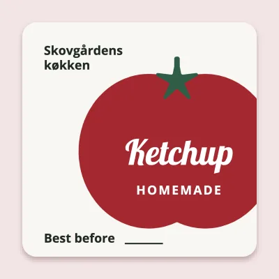Ketchup with a big tomato