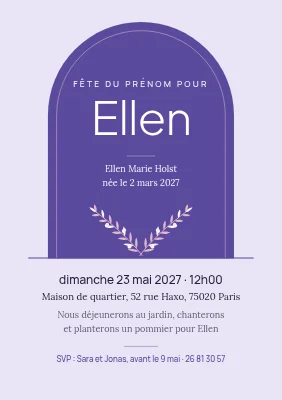 Fête du prénom — bienvenue, Ellen