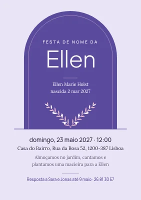 Festa do nome — bem-vinda, Ellen