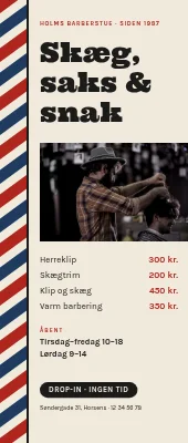 Roll-up til barbershop — skæg, saks og snak