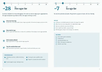 Side 4–5 af Patientinformation før en planlagt operation – 12 sider