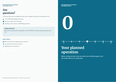 Cover of Patient information before a planned operation – 12 pages