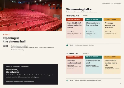 Pages 4–5 of Programme for a business networking day – 16 pages