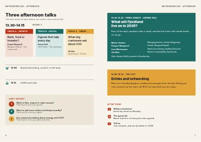 Pages 6–7 of Programme for a business networking day – 16 pages