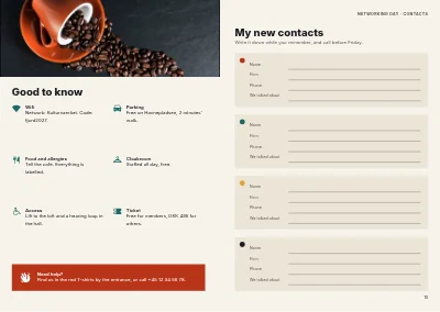 Pages 14–15 of Programme for a business networking day – 16 pages