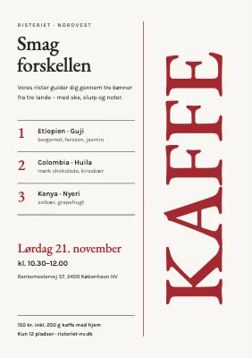 Kaffesmagning — tre bønner