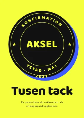 Tackkort — svart sigill på elektriskt gult
