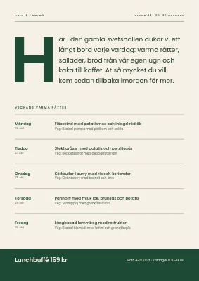 Sida 1 av Lunchbuffé — veckans meny