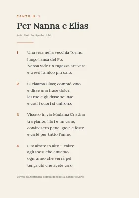 Pagina 2 di Libretto dei canti di nozze — francobollo, Aarhus