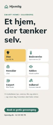 Roll-up til smart home-installatør — et hjem, der tænker selv