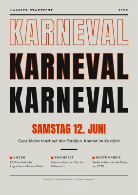 Karneval — der Titel in drei Ebenen