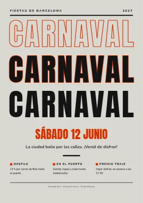 Carnaval — el título en tres capas