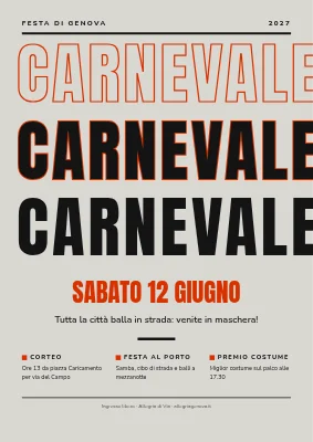 Carnevale — il titolo su tre livelli