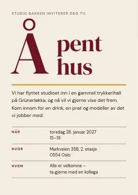 Åpent atelier — invitasjon