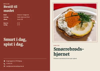 Smørrebrød: menu og bestilling