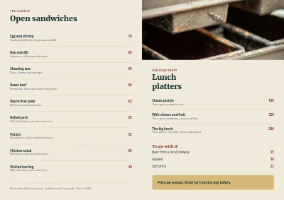 Pagina 2 di Smørrebrød: menu and ordering
