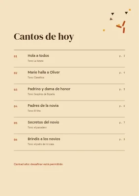 Página 2 de Cuadernillo de canciones de boda — confeti