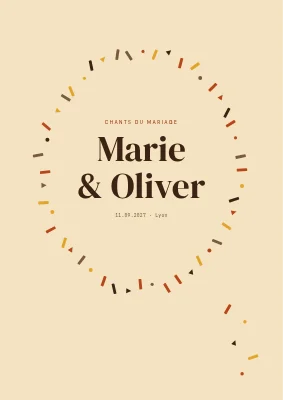 Livret de chansons de mariage — confettis