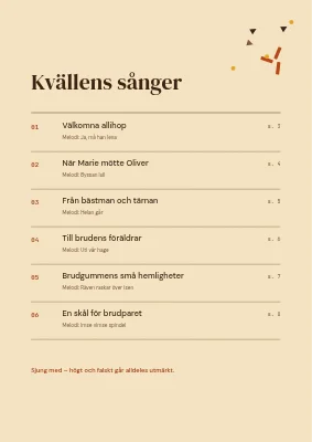 Sida 2 av Bröllopssånghäfte — konfetti