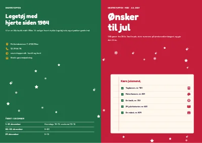 Omslag af Julekatalog for legetøjsbutik – 32 sider