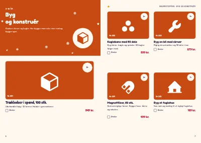 Side 6–7 af Julekatalog for legetøjsbutik – 32 sider