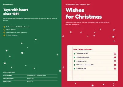 Cover of Christmas catalogue for a toy shop – 32 pages