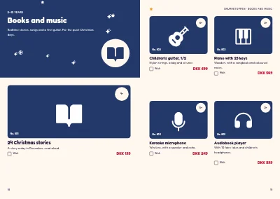 Pages 18–19 of Christmas catalogue for a toy shop – 32 pages