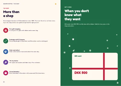Pages 26–27 of Christmas catalogue for a toy shop – 32 pages