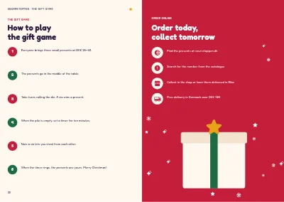 Pages 30–31 of Christmas catalogue for a toy shop – 32 pages