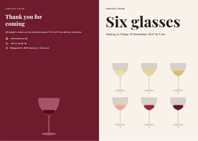 Cover of Tasting booklet for a wine tasting – 16 pages