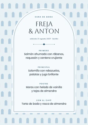 Página 1 de Menú de boda — vidrieras de iglesia, Sydhavn