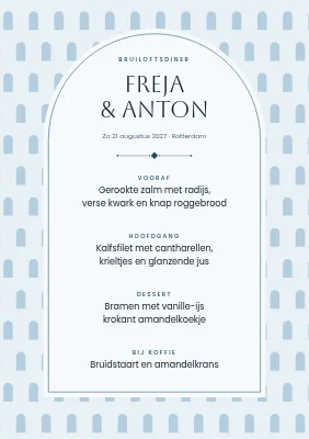 Bruiloftsmenu — kerkramen, Sydhavn