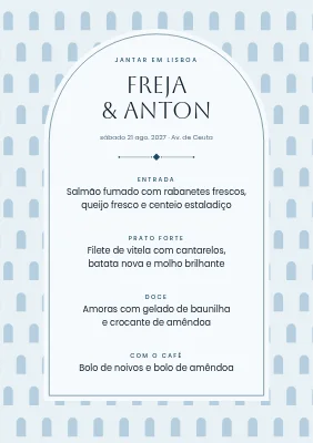 Página 1 de Menu de casamento — vitrais de igreja, Sydhavn