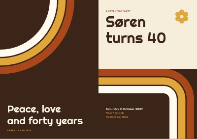40th birthday with seventies stripes