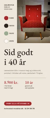 Roll-up til møbelproducent — sid godt i 40 år