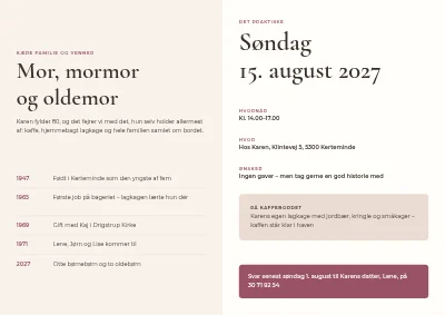 Side 2 af 80 år med kaffe og lagkage